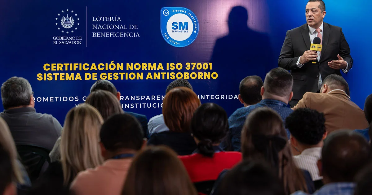 Lotería Nacional de El Salvador hace historia: Obtiene certificación internacional ISO 37001 contra el soborno